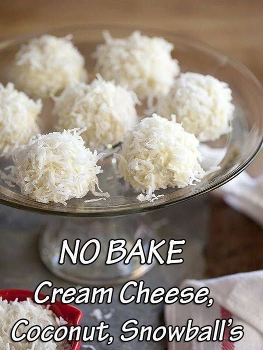 NO-BAKE Cream-Cheese Coconut Snowballs