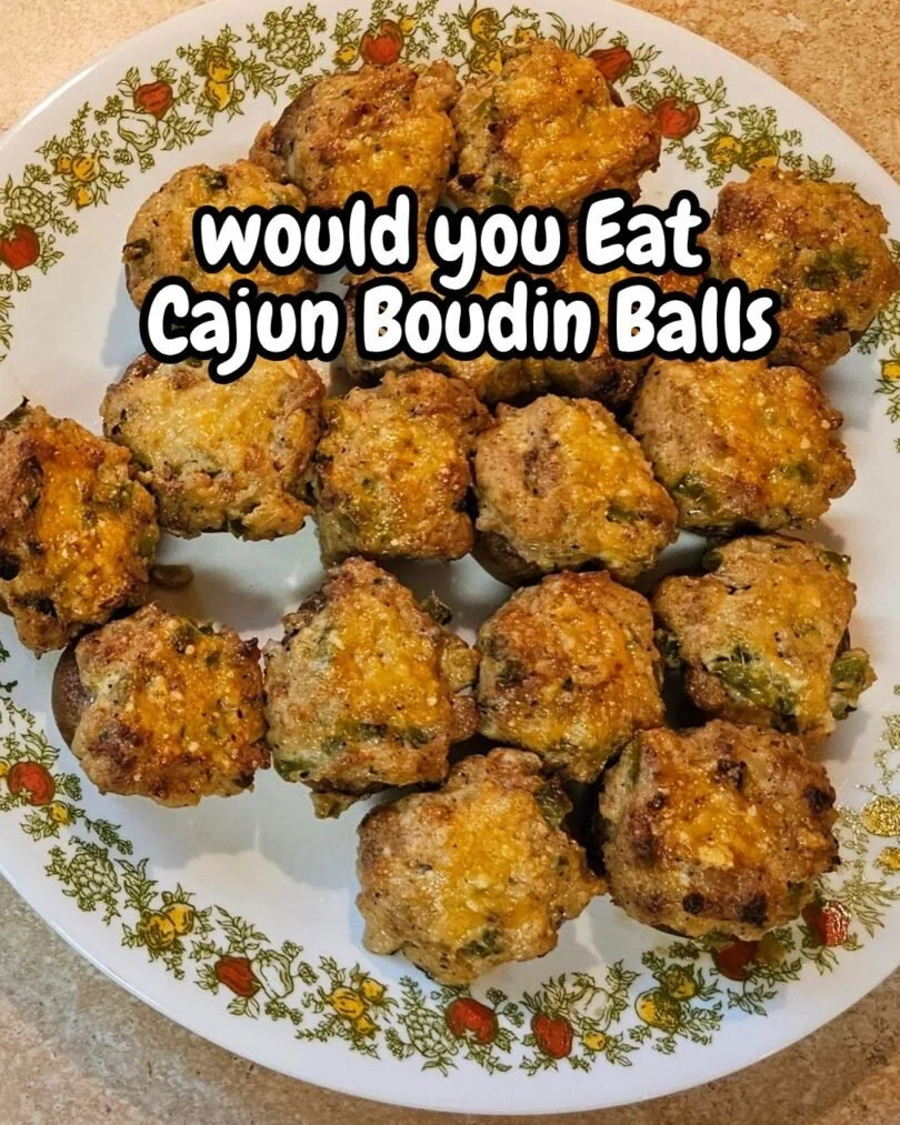 Crispy Boudin Balls, a popular Cajun dish served with dipping sauce.