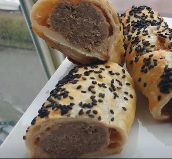 Spicy Meat Rolls in Puff Pastry