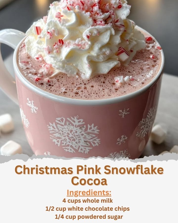 Christmas Pink Snowflake Cocoa