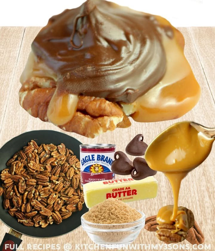 Chocolate Pecan Turtle Clusters