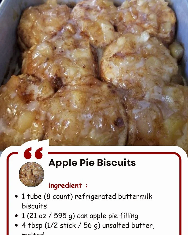 Apple pie biscuits fresh out of the oven, golden, flaky, and delicious