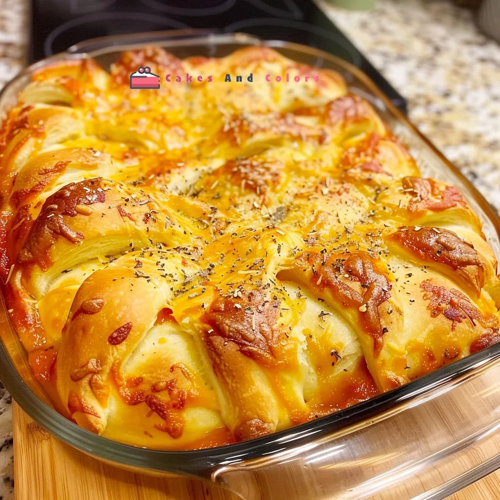 Cheesy Beef Crescent Pie Cheesy Beef Crescent Pie with melted cheese topping and flaky crust