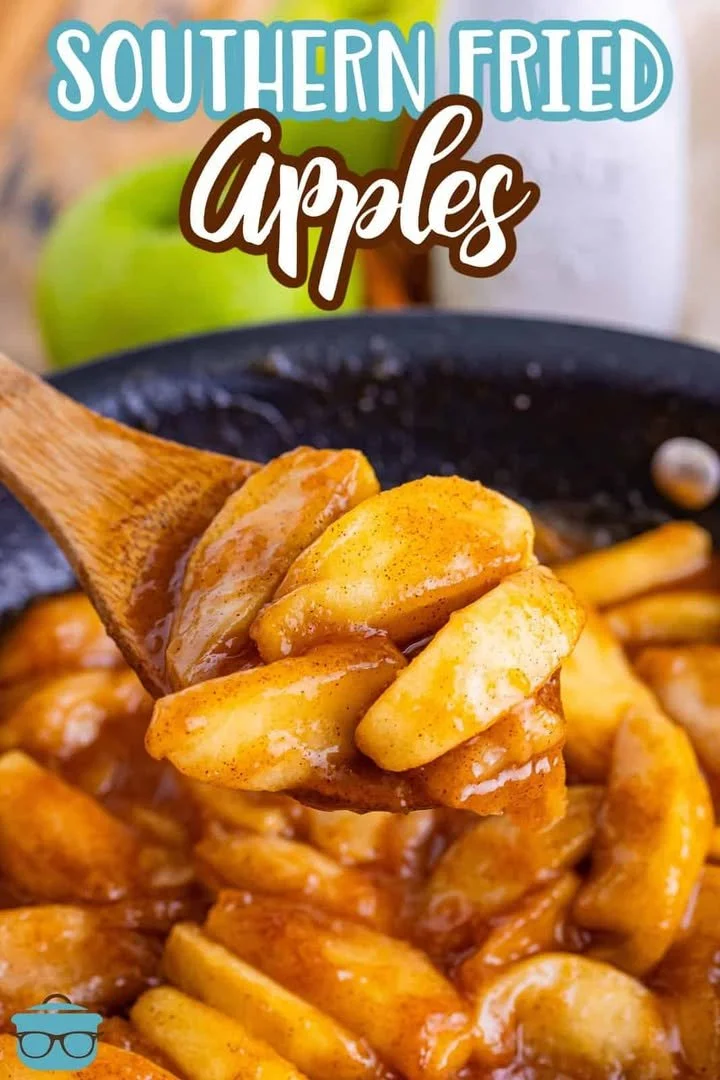 Deliciously fried apples served warm with cinnamon and sugar