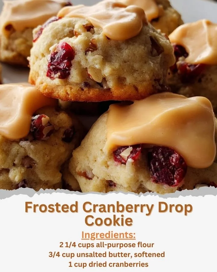 Frosted Cranberry Drop Cookie Frosted Cranberry Drop Cookie with a sweet glaze