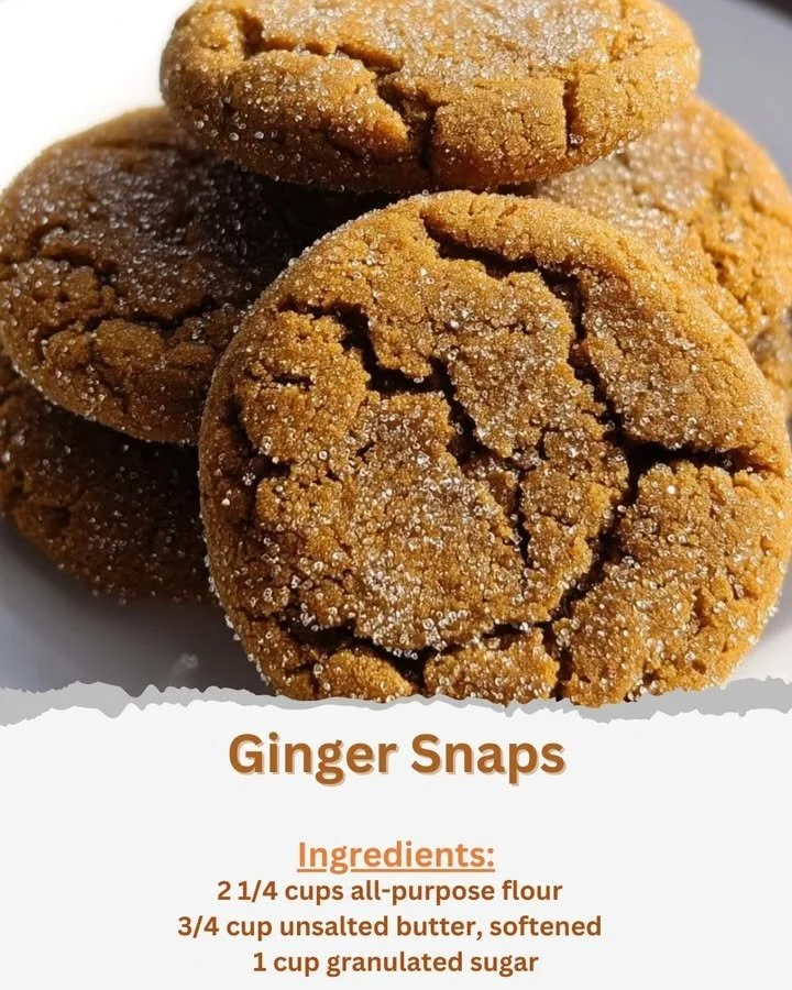 Freshly baked ginger snaps cookies arranged on a plate