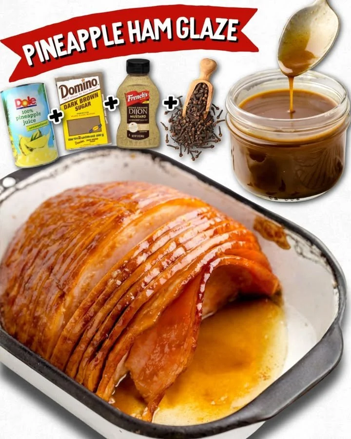 Pineapple Glaze for Holiday Ham A delicious holiday ham glazed with a sweet pineapple glaze.