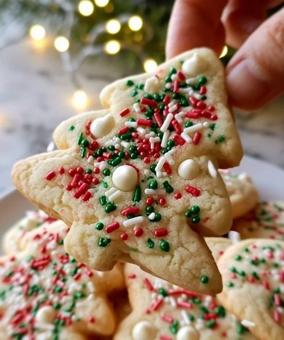 Soft Christmas Cookies Delicious soft Christmas cookies freshly baked with festive decorations.