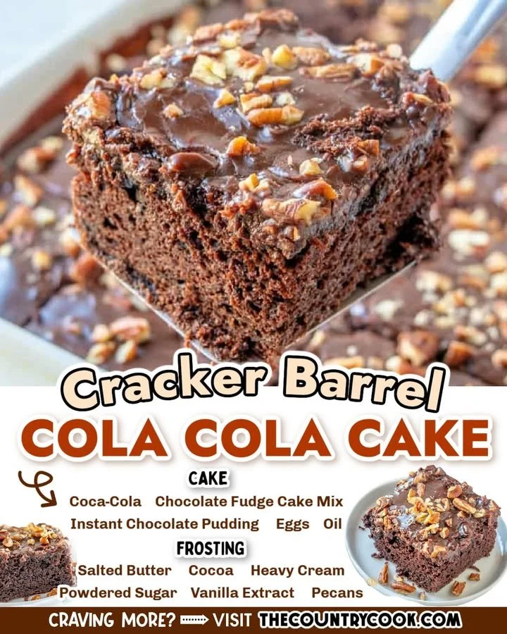 Delicious Southern Coca Cola Cake served on a plate with a fork