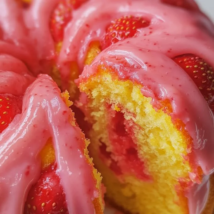 Strawberry Lemon Swirl Cake Delicious strawberry lemon swirl cake with fresh strawberries and vibrant lemon swirls