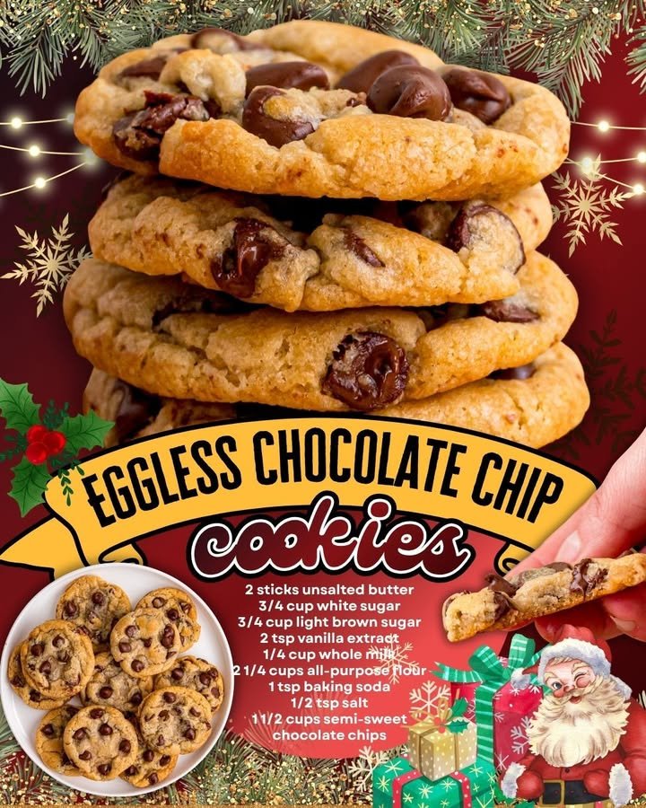 Eggless Chocolate Chip Cookies