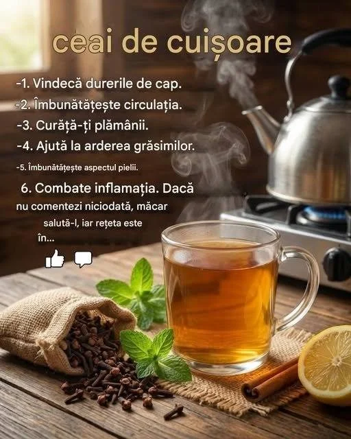 Ceai de cuișoare preparat in ceaun, cu cuișoare și miere