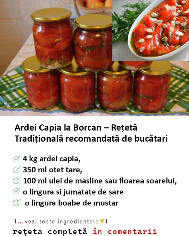 Ardei Capia la Borcan Ardei Capia la borcan, conservare delicioasă de legume pentru iarnă
