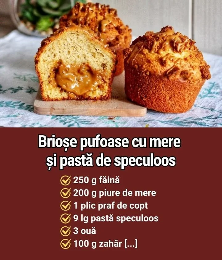 Brioche cu pastă de speculoos și mere