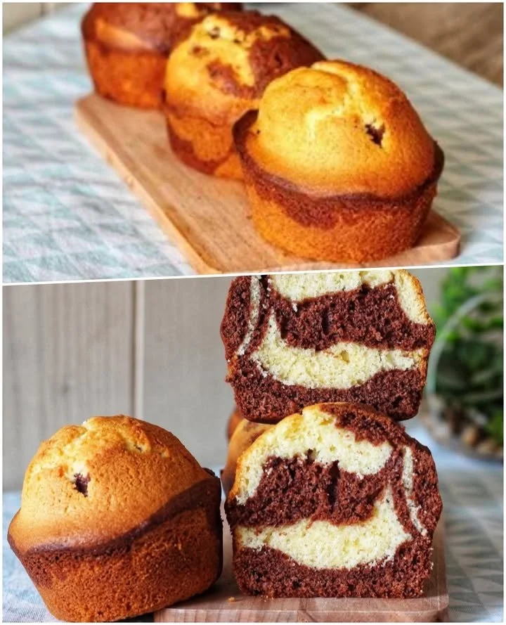 Brioche marmurate cu cacao și vanilie