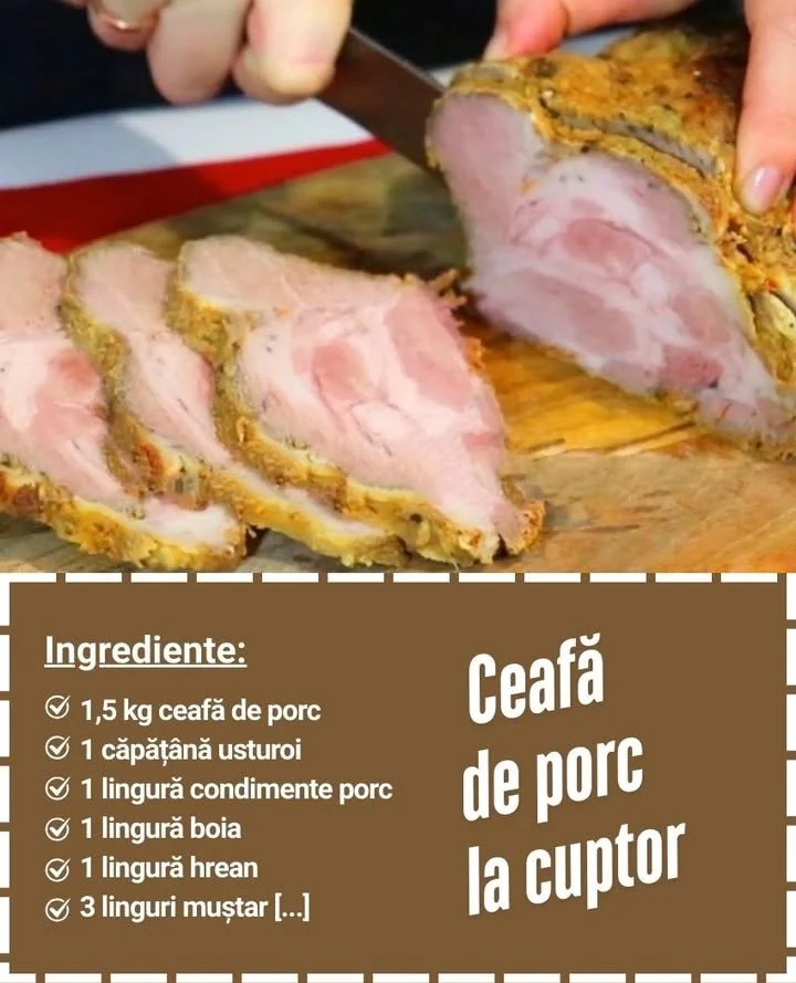 Ceafă la cuptor, rumenă și aromată Ceafă la cuptor, rumenă și aromată, gata de servire