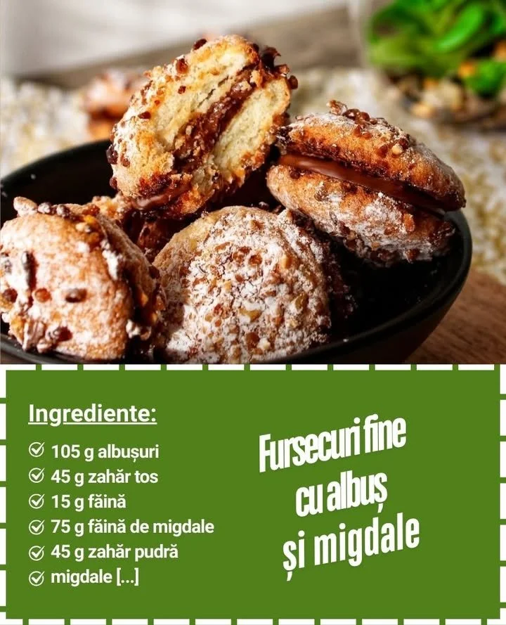 Fursecuri cu migdale și albuș Fursecuri cu migdale și albuș proaspăt coapte, delicioase și aromate