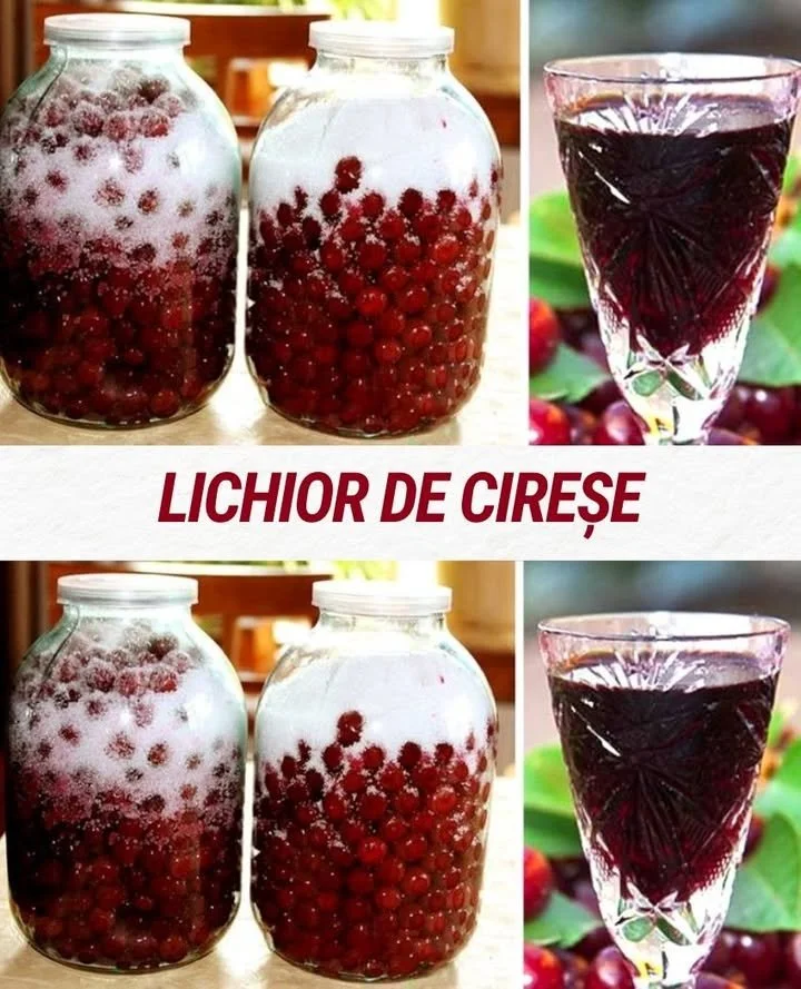 Lichior de cireșe Sticlă de lichior de cireșe pe o masă elegantă, ideal pentru momente speciale.