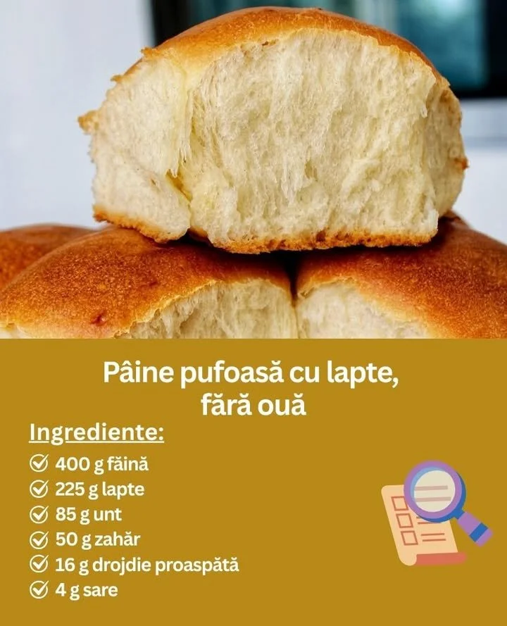 Pâine fără ouă preparată cu lapte, ecologică și delicioasă
