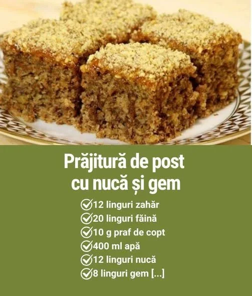 Post Cake with Walnut and Jam