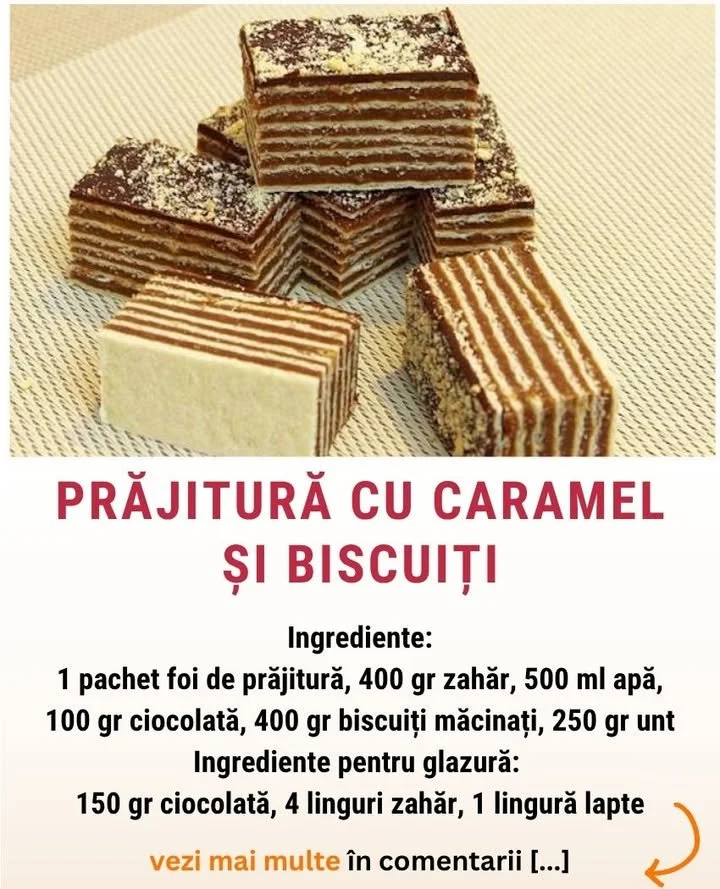 Prajitura cu caramel si biscuiti