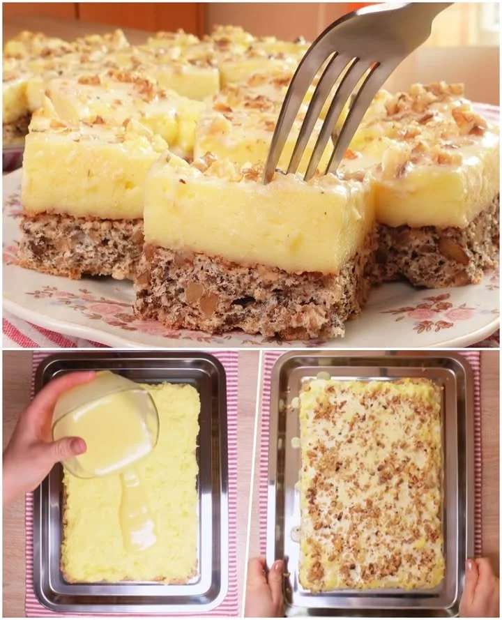 Prăjitură la tavă cremoasă și aromată