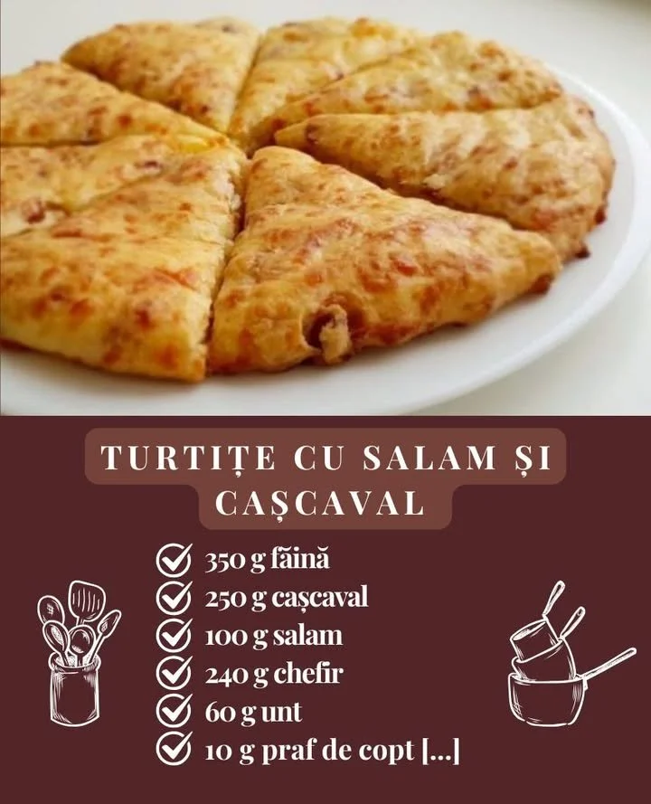 Turtite cu cascaval si salam, preparat gustos si rapid